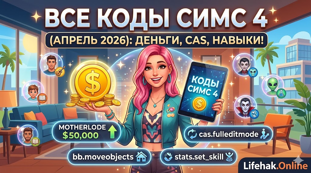 Все коды на Симс 4 2026