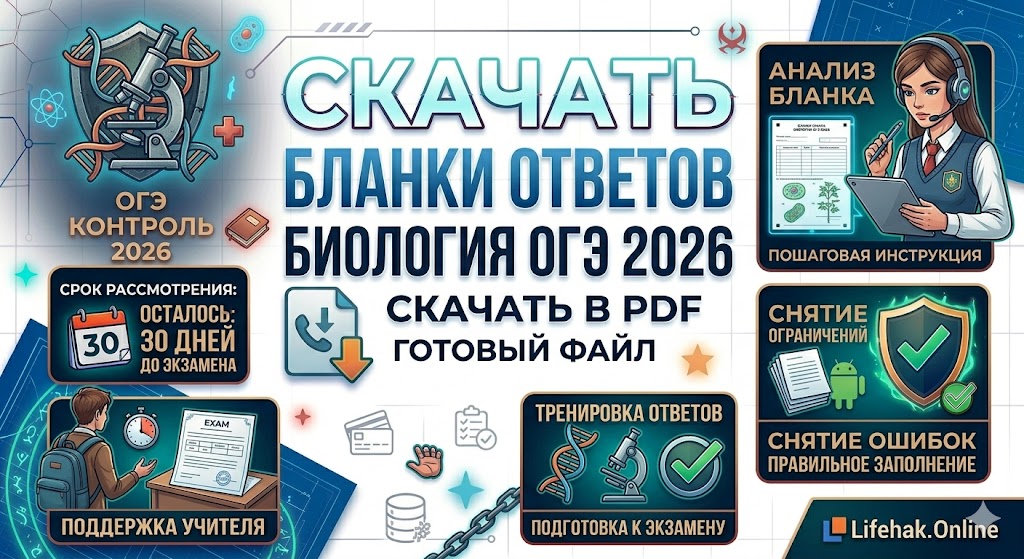Бланки ответов ОГЭ биология 2026 скачать