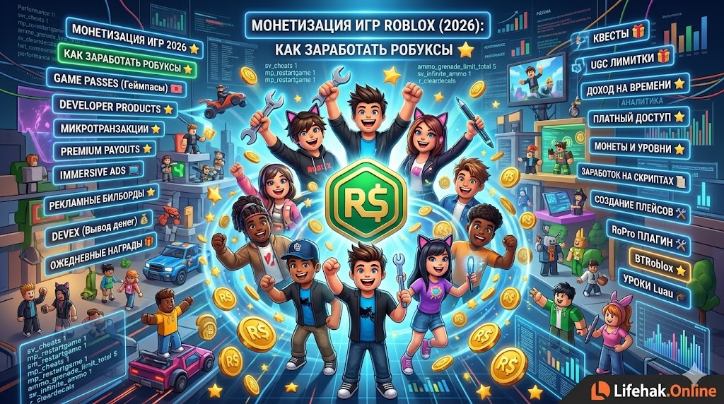 Монетизация игр Roblox 2026 заработок робуксов