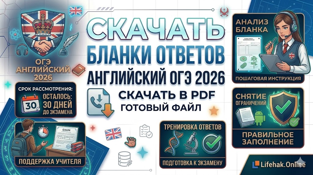 Скачать бланки ответов ОГЭ по английскому языку 2026. Официальные формы ФИПИ для 9 классов. Бланки ответов ОГЭ английский язык 2026 скачать, бланк №1, бланк №2, подготовка к устной и письменной части.