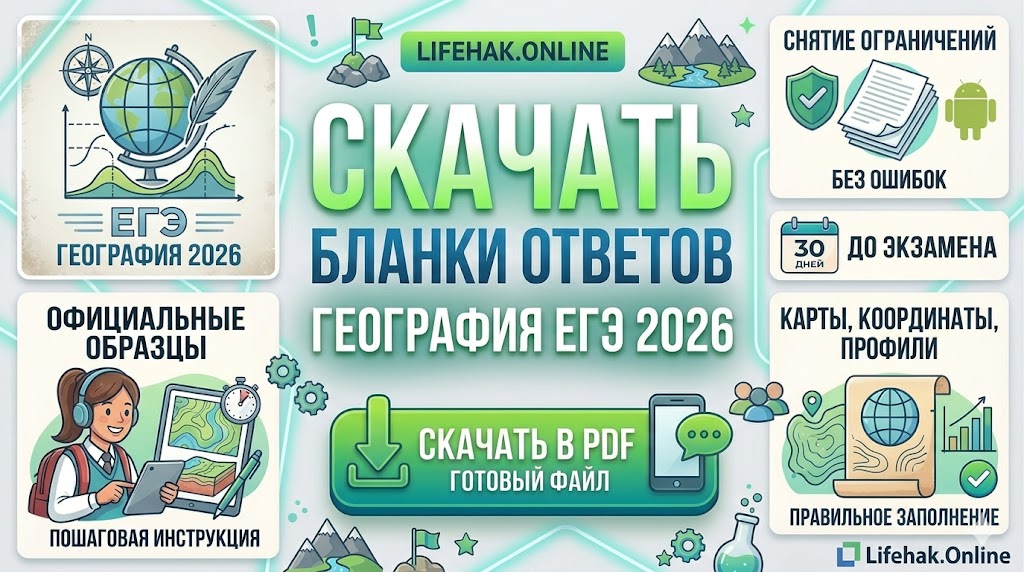 бланки ответов егэ география 2026 скачать. Официальные формы ФИПИ для выпускников 11 классов. Бланки ответов ЕГЭ география 2026 скачать, бланк №1, бланк №2, подготовка к тестам и построению профилей местности.
