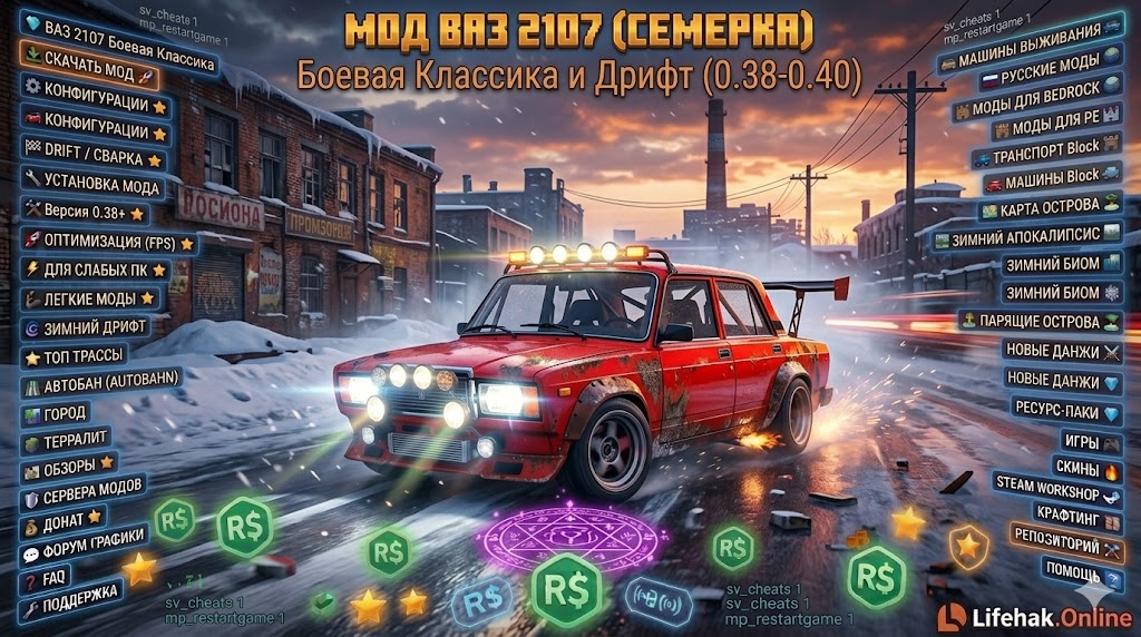 Мод ВАЗ 2107 Боевая классика для BeamNG drive