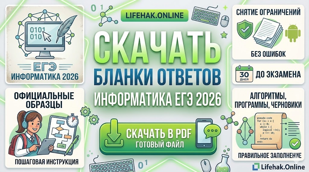 бланки ответов егэ информатика 2026 скачать. Официальные формы ФИПИ для выпускников 11 классов. Бланки ответов ЕГЭ информатика 2026 скачать, бланк регистрации, черновики, подготовка к КЕГЭ.