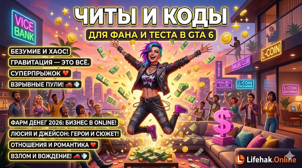 Безумные читы и коды для ГТА 6
